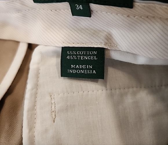 Bobby Jones Golf Shorts‎ Pleated Front, Dark Kahki Size 34 - Picture 5 of 5